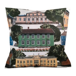 Värikkäät-talot-sisustustyynynpäällinen